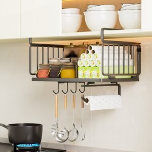 Iron-Wire Storage Rack,Matt Black & Matt White