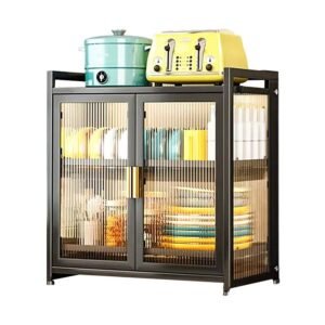 2-Tier Metal Dust-Proof Dish Cabinet