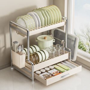 Versatile Metal Kitchen Organization Rack,3-Tier
